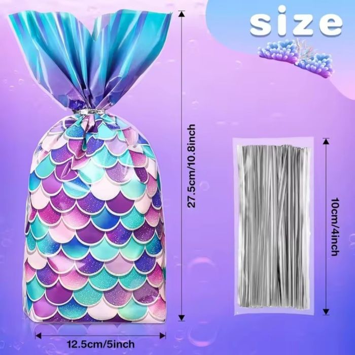 Набір пакетів для пакування солодощів метелики Русалонька