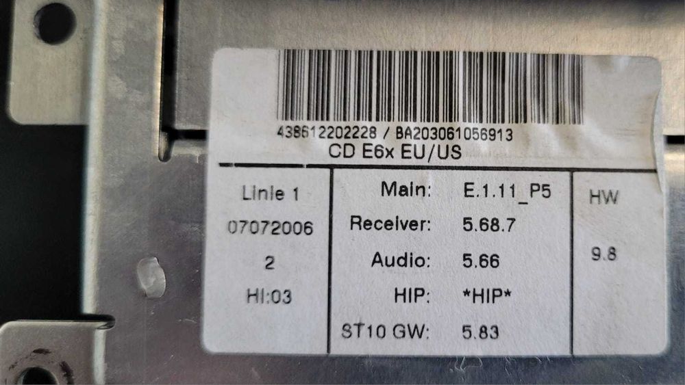 Czytnik nawigacji radio CCC DVD BMW 5 E60 E61 f vat