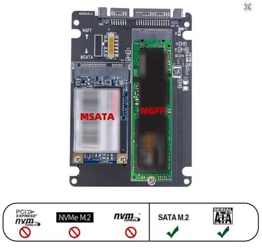 Adaptador SATA para  Disco M2 NGFF e MSATA SSD443029552701777925