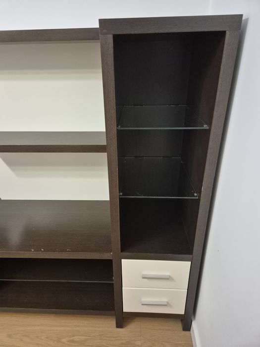 Szafka, meblościanka biało-brązowa