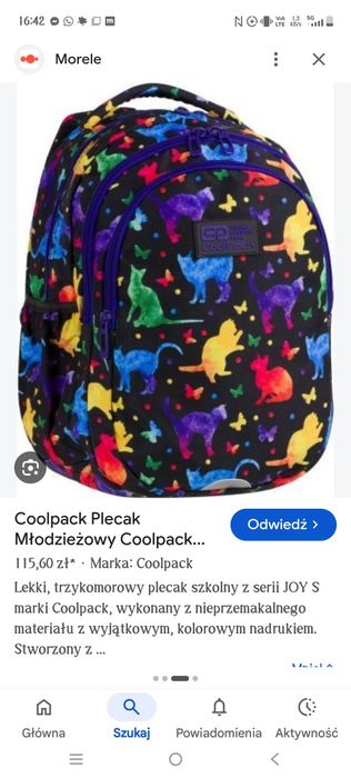 Plecak Coolpak dla dziewczynki ( klasy 1-3)