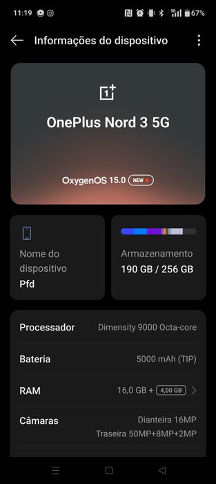Oneplus Nord 3 5G Novo