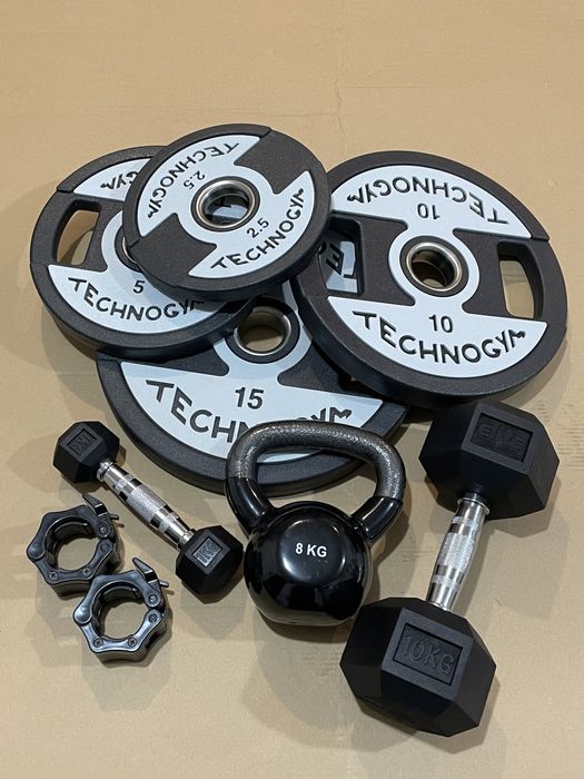 Гантеля 15 кг гексагональна в гумі