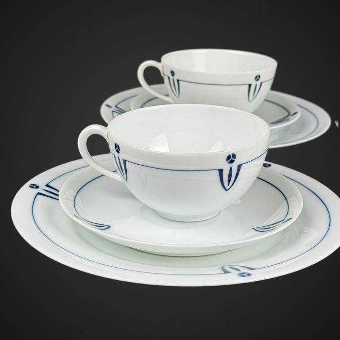 4x zestaw śniadaniowy trio Thomas Bavaria niebieski wzór B41/8277