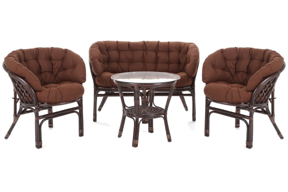 Meble ogrodowe rattanowe BAHAMA BROWN / BROWN 3+1