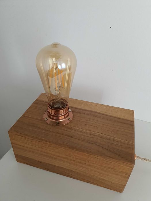 2 szt. Lampki nocne dębowe w stylu retro żarówki LED