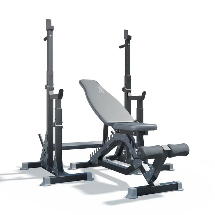 Лавка для жиму регульована професійна + Стійки під штангу, тренажер