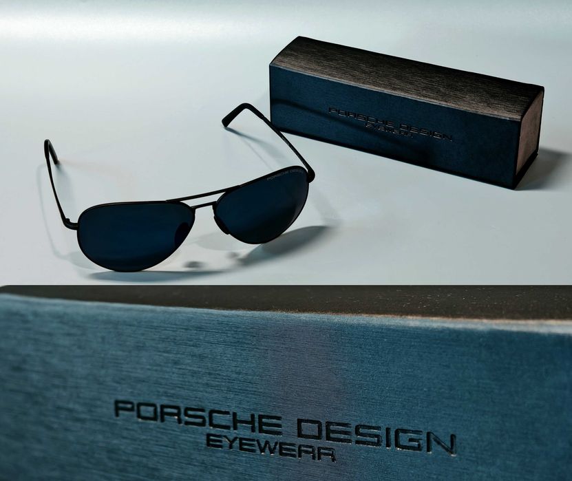 Okulary przeciwsłoneczne z polaryzacją Porsche Design P8508 Aviator Blue UV-3 Etui Certyfikat Oryginalne