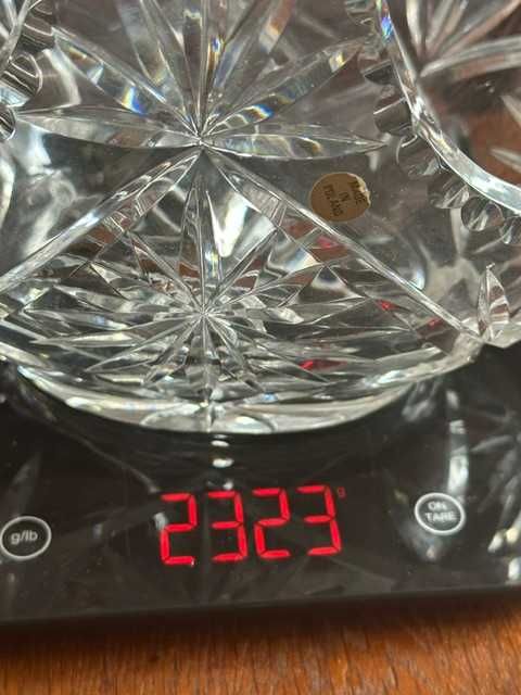 Kosz koszyk duży szlify  kryształ PRL wys 22 cm Made in Poland waga 2323 gr