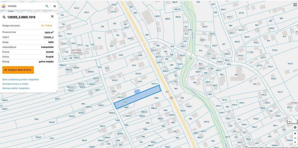 SUPER OKAZJA Działka 2601 m² Uszew gmina Gnojnik cena 8700za AR - Widok 2
