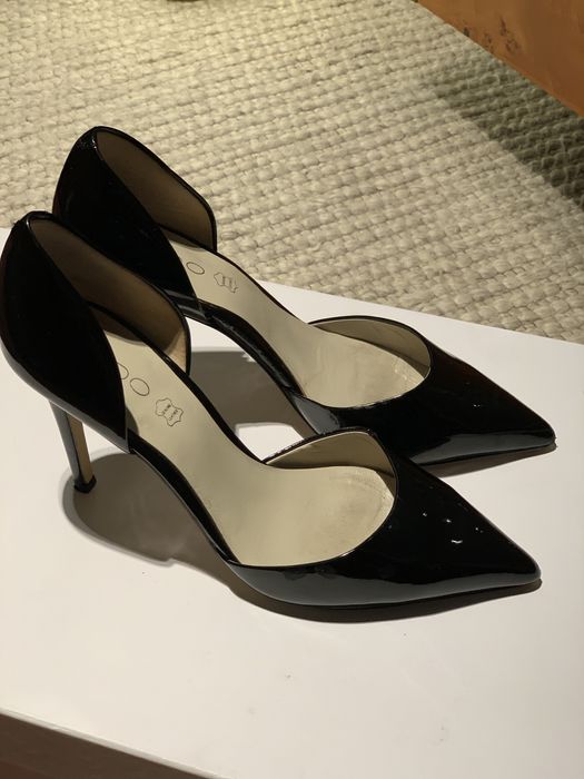Czarne szpilki Aldo 40 lakierowane obcasy.