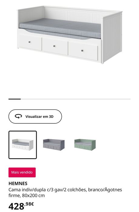 Cama de solteiro com colchões