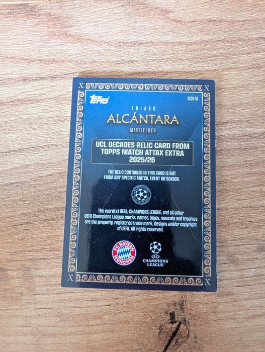 Karta Relic - Thiago Alcántara - Topps Match Attax Extra Bayern