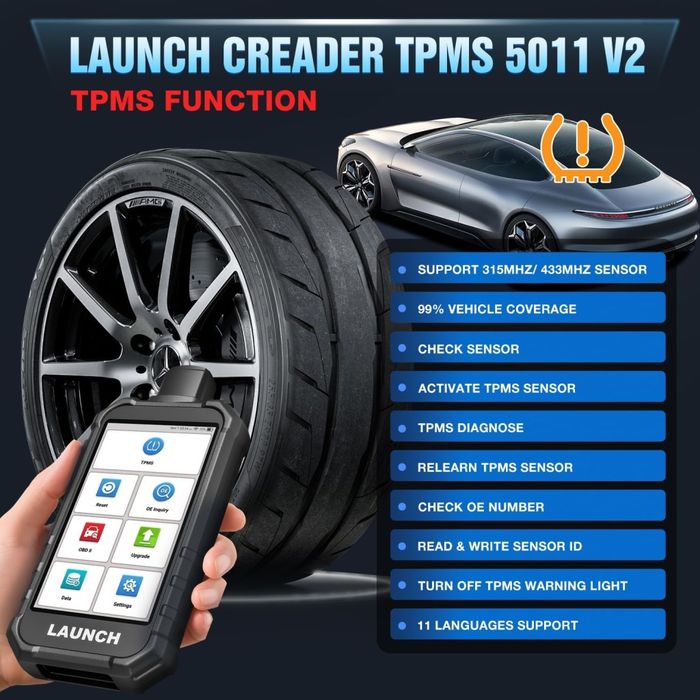 Launch Creader TPMS 5011 V2 Máquina de Diagnóstico e Programação TPMS