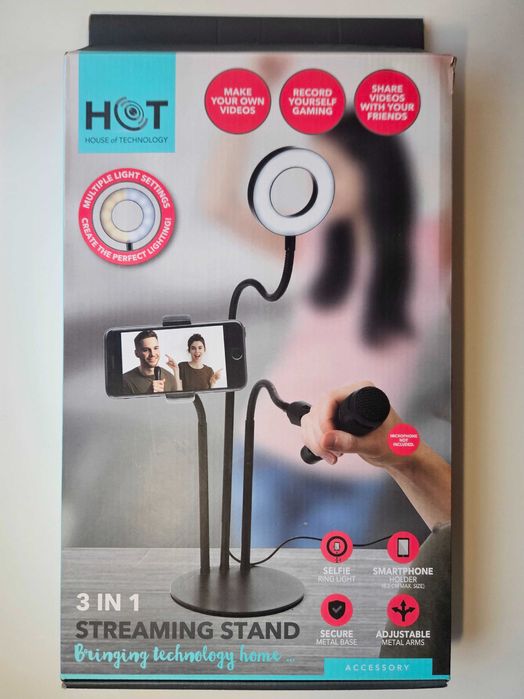 Zestaw Selfie 3w1 Statyw Lampa LED Uchwyt