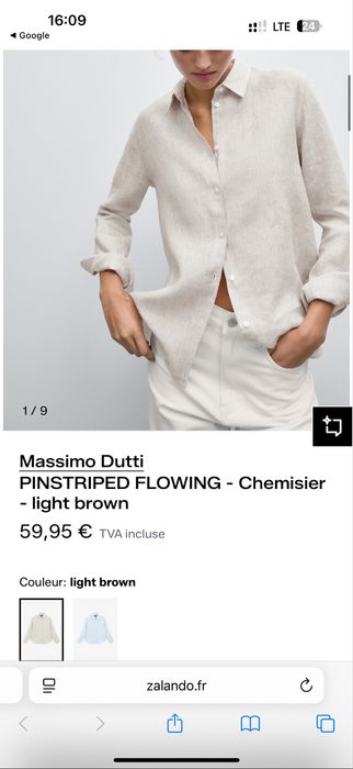 Рубашка Massimo Dutti из 100% льна сорочка Massimo Dutti лляна