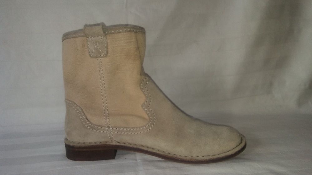 Clarks botki roz.41, dł.wkł.26 cm- skóra+ tkanina- stan bdb