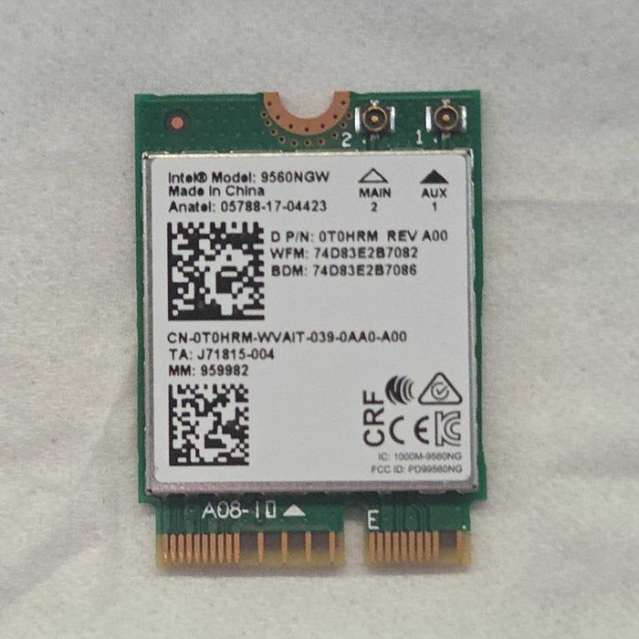 Karta Wi-Fi 5Ghz Bluetooth Intel 9560NGW AC 1.73Gbps + BT 5.1 M.2 CNVi