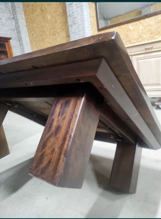 Stolik kawowy, ława, lite drewno dębowe.  Solidny!