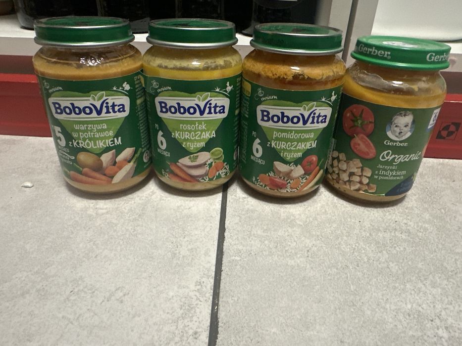 Słoiczki obiadowe Hipp, Gerber, Bobovita