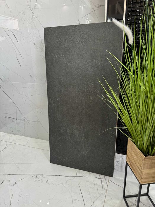 Ciemny gres GRAFIT 120x60 imitacja kamienia mat, struktura jak kamień
