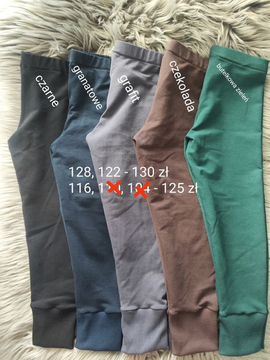 Rozmiar 116 5x no we legginsy spodnie getry dresowe