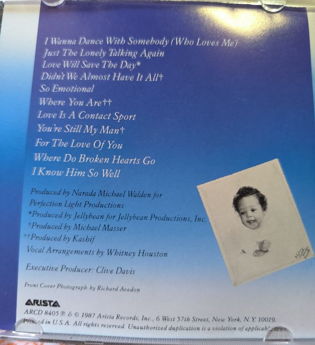 CD's disco, musica Whitney Houston.