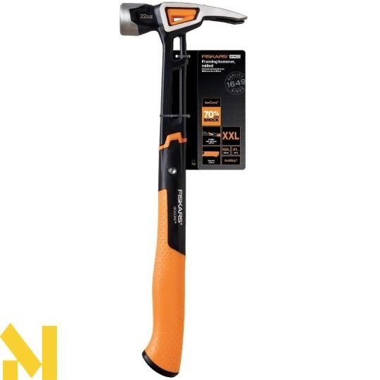 Молоток столярный Fiskars IsoCore XXL 22oz/16 156003 (1020216)