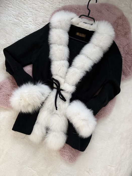 Kardigan naturalny lis