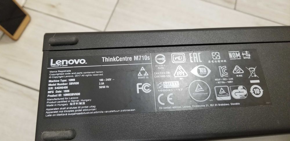 Lenovo ThinkCenter M710s Intel i5-7400 ram 4 GB