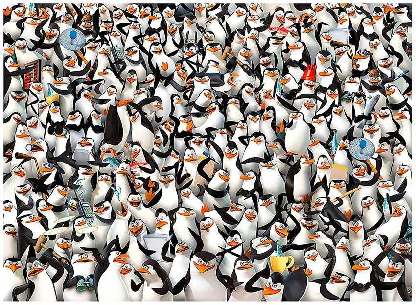 Пазли Clementoni, Impossible puzzle, The Penguins of Madagascar - 1000 шт