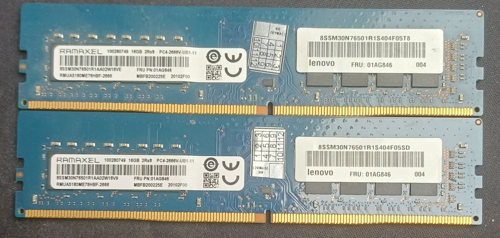 Pamięć RAM DDR4 2x16GB Ramaxel 2666MHz | Lenovo FRU 01AG846