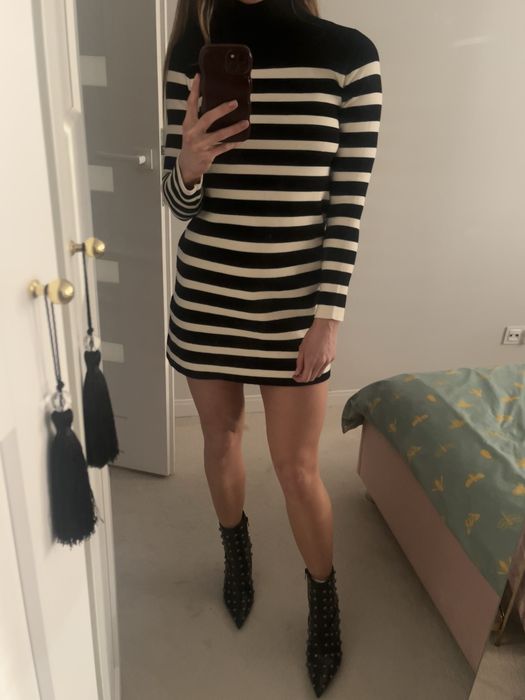 Sukienka paski zara golf sweterek