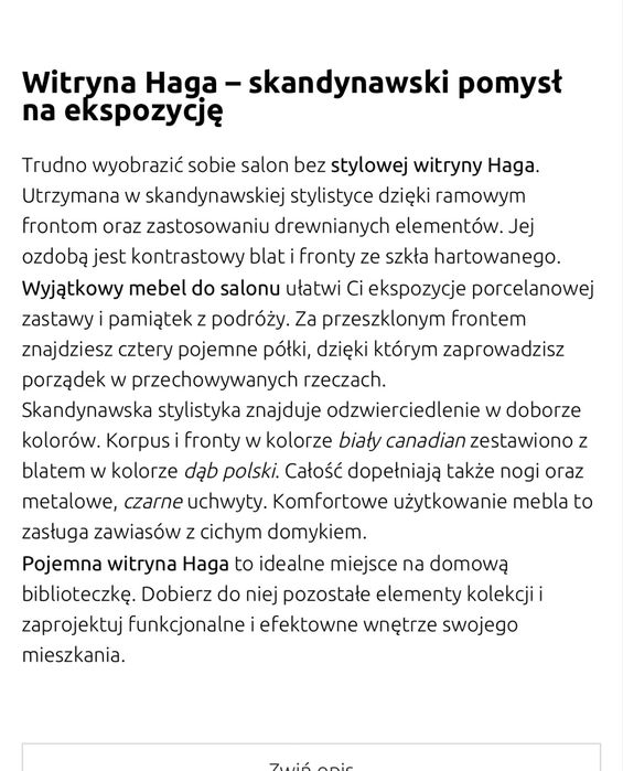 Witryna biała Haga