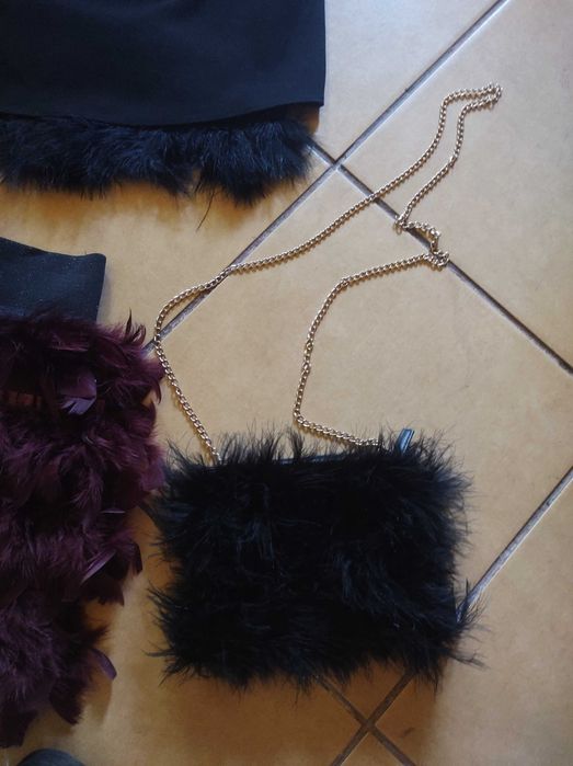 Torebka z naturalnych strusich piór