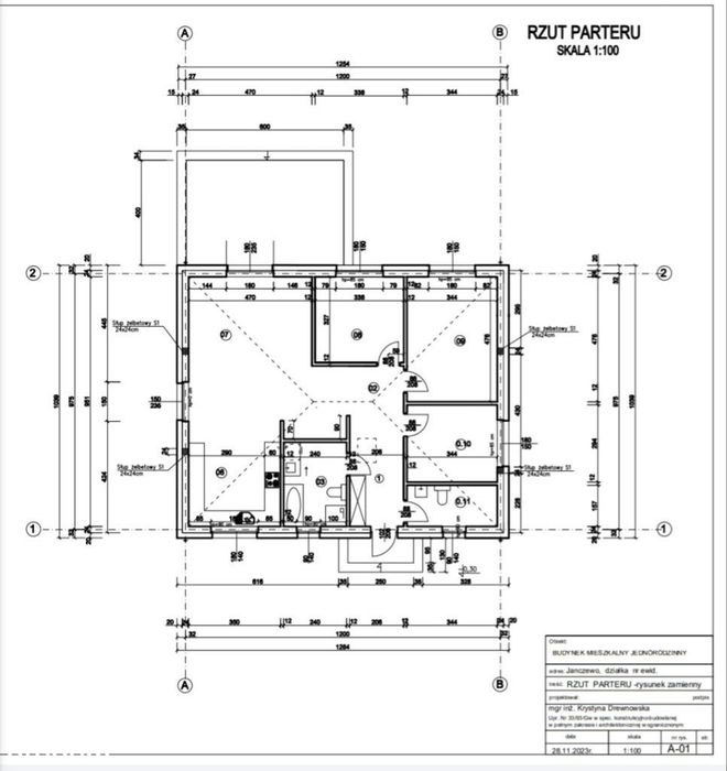 Dom jednorodzinny parterowy Janczewo 106m2 Deweloperski