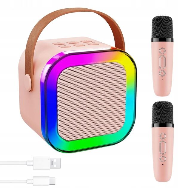 Портативна бездротова акумуляторна Bluetooth акустична колонка-караоке