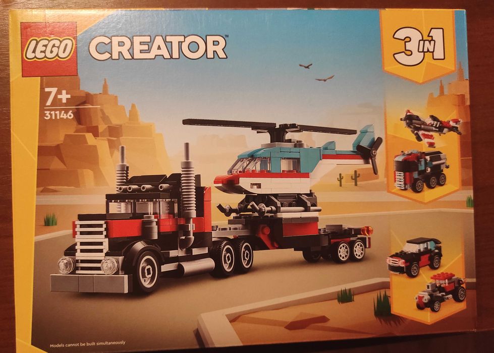 LEGO Creator 31146 Ciężarówka z platformą i helikopterem