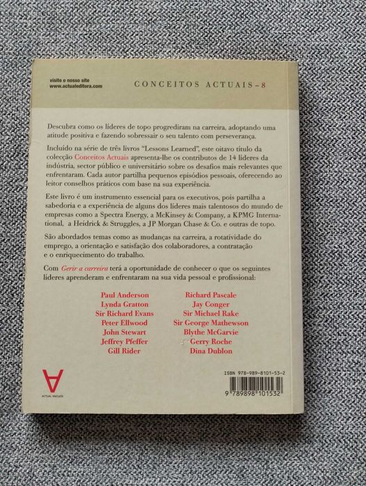 Livro "Gerir a carreira" de Lessons Learned