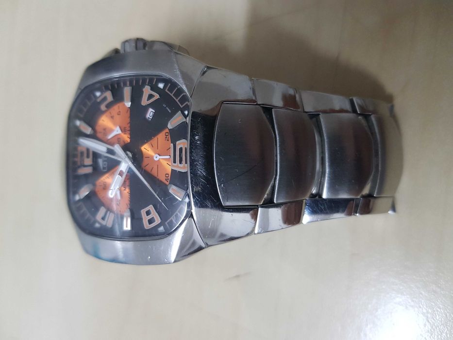 Zegarek nareczny LOTUS Chronograf pomaranczowy 15501 bransoleta ciezki masywny duzy meski damski unisex pomaranczowy pomarancz sr 40mm