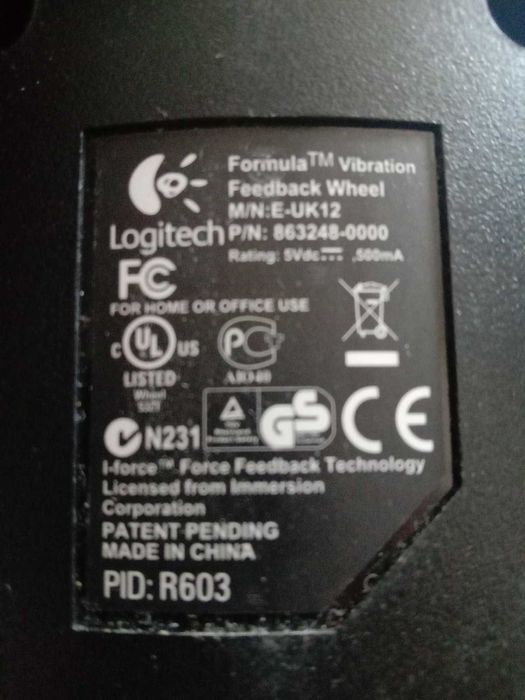 Руль Logitech WingMan Formula Vibration Feedback Wheel. и педали