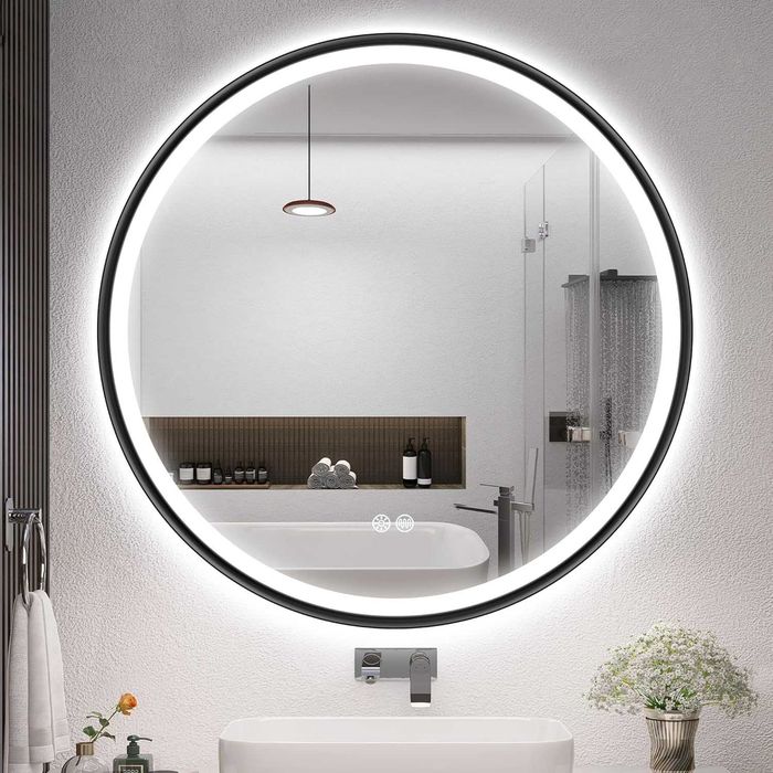 Espelho de Casa de Banho S'bagno com LED Redonda 80 cm