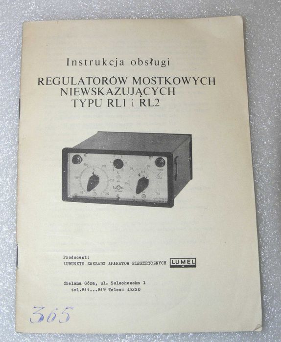 Instrukcja Regulatorów mostkowych niewskazujących RL1 RL2