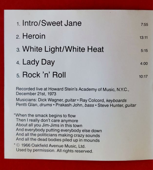 CD Lou Reed - Rock and Roll Animal