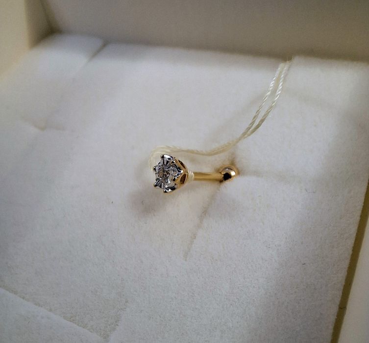 Złoty kolczyk HELIX do piercingu