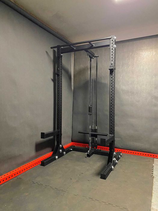 HALF RACK 80x80x3 + wyciąg góra dół + belki + haki / klatka siłownia
