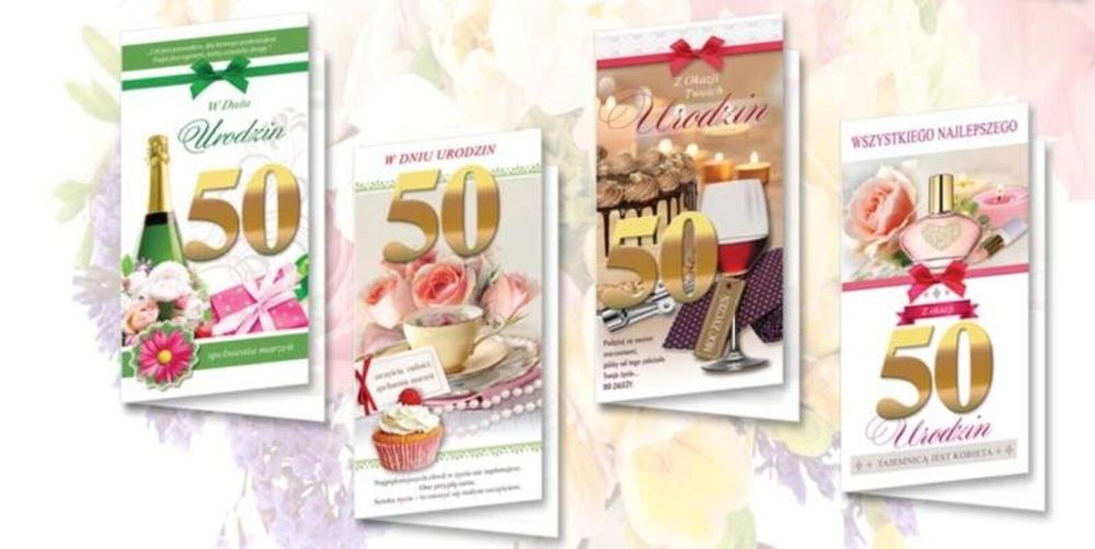 Karnet DL De Lux Urodziny 50 (10szt) Top Graphic