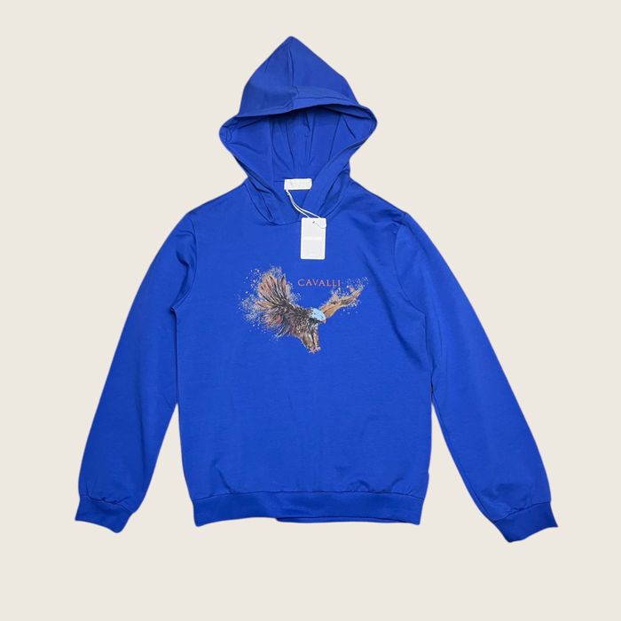 Bluza z kapturem Roberto Cavalli niebieska bawelniana xs (junior 16)