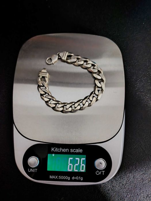 Bransoleta srebrna męska pełna