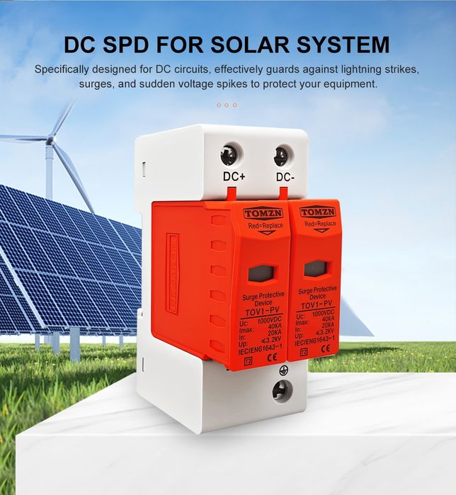 ПЗІП УЗІП SPD ОПН TOMZN TOV1-PV 1000V DC 2P 20-40kA,( грозозахист, розрядник)